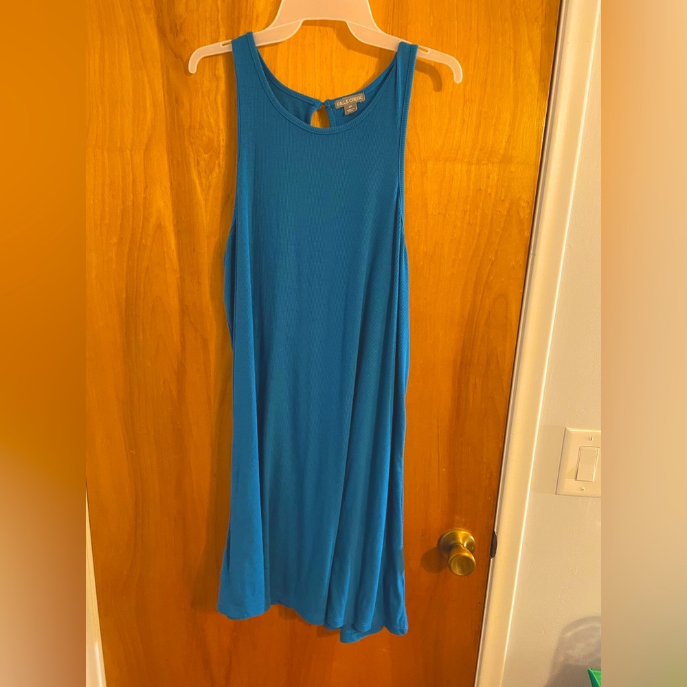 Blue Falls Creek Ribbed Knit Dress 1x
